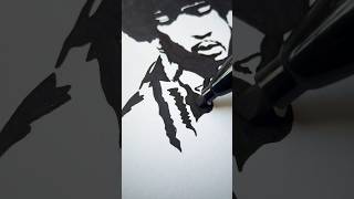 Drawing Hendrix with only a sharpie shorts [upl. by Otrebmuh]