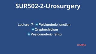 Lecture7UrosurgeryPelviureteric junction CryptorchidismVesicoureteric reflux [upl. by Arised]