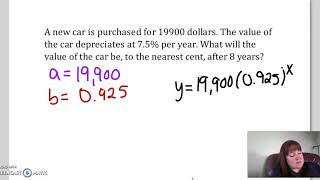 Exponential Car Depreciation Word Problem [upl. by Aholah]