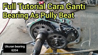 Cara Ganti Bearing As Pully Beat fi  penyebab suara kretek kretek kasar di area cvt  Bearing 6204 [upl. by Artenek139]