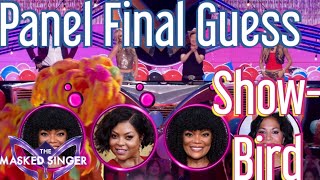 Panels Final Guesses on Showbird  The Masked Singer USA Season 12 Ep 2 [upl. by Adyaj]