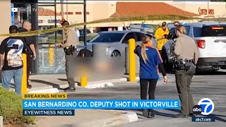 San Bernardino County sheriffs sergeant shot multiple times in Victorville suspect dead [upl. by Enneirda165]