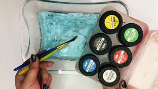 Paint Colors Mixing into Slime ASMR youtube slimehouse [upl. by Erv511]