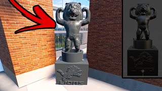 SO I ADDED 20 OF LIONS STATUES TO THE DETRIOT LIONS STADIUM IN MADDEN 25 [upl. by Tnahs]