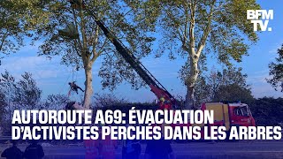 Autoroute A69 les forces de l’ordre procèdent à l’évacuation d’activistes perchés dans les arbres [upl. by Liagiba6]