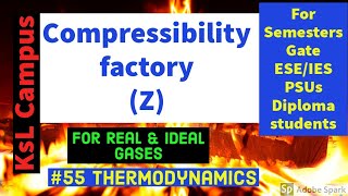 Compressibility factory Z  for real amp ideal gases 🔥🔥🔥 thermo55 [upl. by Standice]