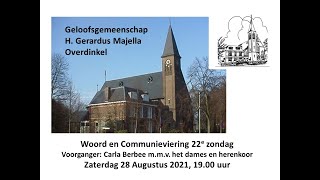 Woord en Communieviering 22e zondag door het jaar [upl. by Ariaes972]