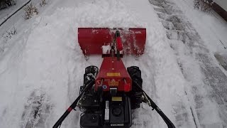 Schnee räumen mit dem Einachser und der GoPro am Kopf snow removal with a hand tractor [upl. by Ikkim]