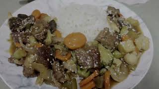 Beefless Teriyaki with Vegetables and white rice [upl. by Ruben]