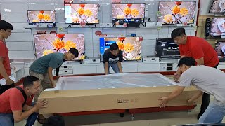 Unboxing TV TCL 98 Inch Google TV TCL98P745 [upl. by Eijneb]