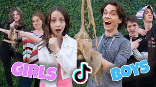 Girls Vs Boys Making Tik Toks hilariously relatable [upl. by Oirretna]