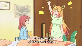 Kobayashisan Chi no Maid Dragon  Tohru Sleeps With Kobayashi English Sub [upl. by Notslah]