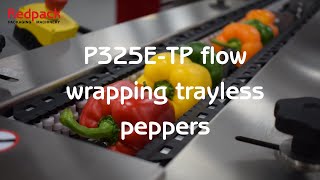 Redpack P325ETP flow wrapping trayless peppers in a tripack [upl. by Leff]