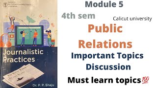 Complimentary paper Journalistic Practices Module 5  Public relations  Malayalam  Explained [upl. by Aiden]