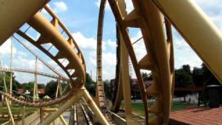 Roller coaster Achtbaan Achterbahn Looping star Slagharen Netherlands Holland Nederland [upl. by Josepha879]