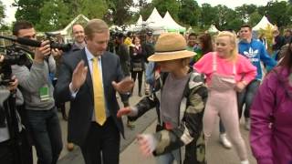 Taoiseach Enda Kenny dancing to Happy at Bloom [upl. by Showker]