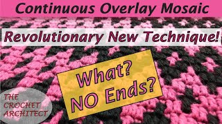 25  Continuous Overlay Mosaic Crochet with NO ENDS [upl. by Ojytteb]