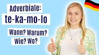 Deutsche Grammatik Adverbiale  Zeit Grund Art Ort  A2 B1 B2 [upl. by Emlynne]