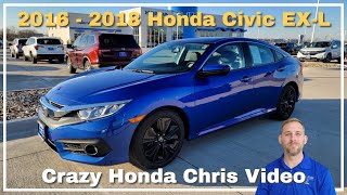 2016  2018 Honda Civic EXL Walk Around Review  Sharing Standard Features and Functions [upl. by Valry]