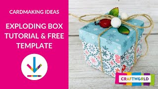 Exploding Box Tutorial and Free Template  DIY Gift idea [upl. by Silbahc]