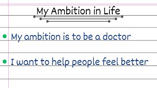 10 Lines on My Ambition in Life  10 Lines on My Aim in Life  Writing Salon [upl. by Cyrus]