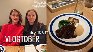 vlogtober days 16  17  starting a new job what I do for work family dinner [upl. by Joellyn233]