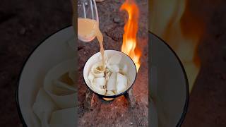 Single mom show wash hands to save soap in forest camping bushcraft outdoors lifehacks [upl. by Jana]