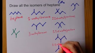 Draw all the Isomers of Heptane C7H16 [upl. by Morley457]