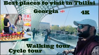 Best places to visit in Tbilisi Georgia 4K cycle tour [upl. by Noirda165]