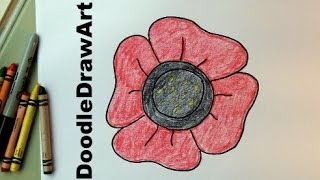 How To Draw an Easy Poppy For Kids Video Drawing Tutorial  Remembrance Day Veterans Day [upl. by Grishilde]