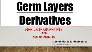 Embryonic DevelopmentSense Organs Germ layers derivatives [upl. by Nhabois]