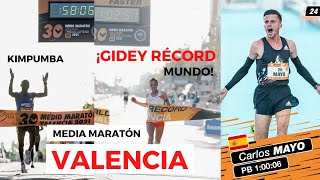 MEDIA MARATÓN VALENCIA 2021 🚀 ¡ÚLTIMOS KMS ⚡️ Kimpumba Gidey y Carlos Mayo [upl. by Etselec]