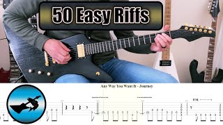 50 Easy Guitar Riffs To Impress Your Friends With Tab [upl. by Marci]