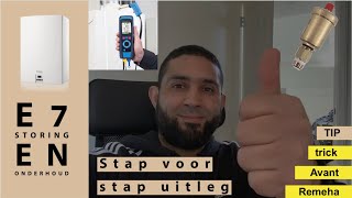 Stap voor stap Storing verhelpen en onderhoud uitvoeren van een Remeha Avanta code E7 [upl. by Marley]