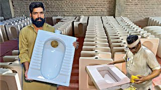 How Indian Toilet Seats are Made in Factory  Manufacturing Indian Toilet Seats [upl. by Aynahs]