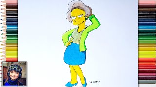 Drawing Edna Krabappel  The Simpsons [upl. by Venetia]