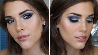 PROM MAKEUP TUTORIAL  BLUE SMOKEY EYES [upl. by Fanechka]