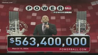 Powerball Numbers March 13 2024  5364 million jackpot [upl. by Ynaittirb23]