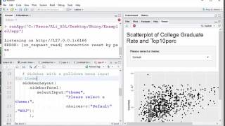 Learning R Shiny  pull down menu amp scatterplot ggplot [upl. by Suivat200]