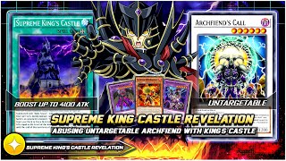 ABUSE SUPREME KINGS CASTLE REVELATION SKILL GIVES ARCHFIEND ATK BOOST Duel Links [upl. by Yhtomot]