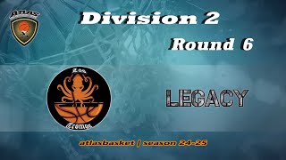 Atlasbasket  Div 2Round 6  LOS TROMOS vs LEGACY BC [upl. by Adnael]