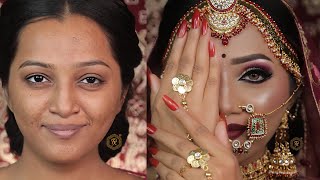 Quick Simple and Easy Bridal Makeup tutorial  Long Lasting Makeup  pkmakeupstudio [upl. by Duomham]