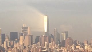 Sunlight Causes One World Trade Center Building To Glow Before 911 Anniversary [upl. by Iahcedrom]