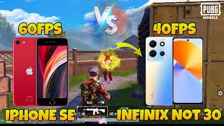 iPhone SE 2020 vs Infinix Not 30  60 vs 40FPS  PUBG Mobile 1v1 Tdm Gameplay 1v1 iphone [upl. by Amora]