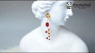 PandaHall Jewelry Making Tutorial on Seed Beads Dangle Earrings [upl. by Ydnal75]