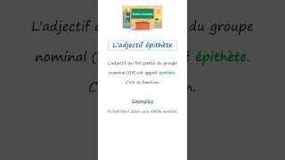 L’adjectif épithète 🔵👨🏻‍🏫🎓 français grammaire adjectifs épithète [upl. by Assiralk200]