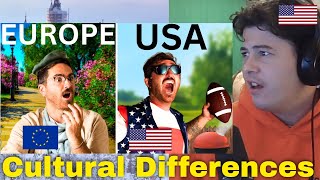 American Reacts USA vs Europe Actual Cultural Differences [upl. by Josie706]