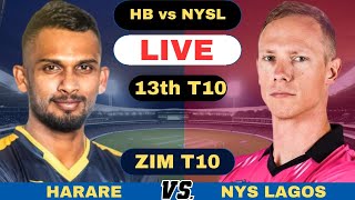 Live HB vs NYSL  Harare Bolts vs Nys Lagos Live 13th T10 Match Zim Afro T10 League 2024 [upl. by Drehcir]