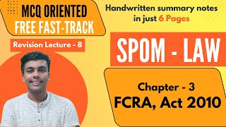 SPOM LAW  FCRA ACT 2010  CA FINAL LAW REVISION LECTURES  MCQ ORIENTED FASTTRACK [upl. by Akemahs]