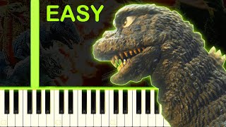 GODZILLA DESTROY ALL MONSTERS THEME  EASY Piano Tutorial [upl. by Rollecnahc]